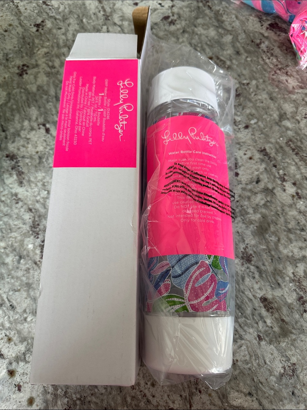 Lilly Pulitzer Hot Pink Floral-Accented Insulated Bottle